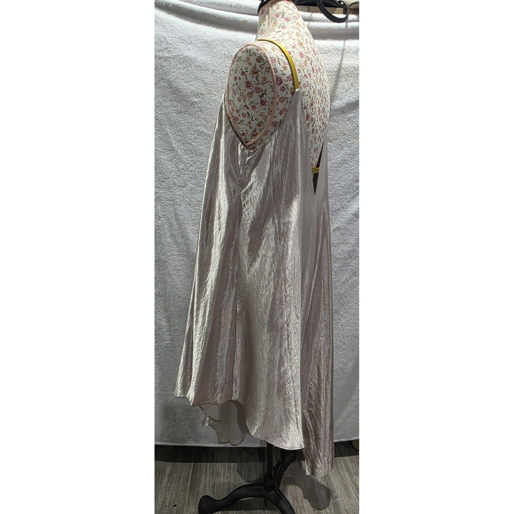 FLOREAT Anthropologie Monroe Metallic Silver Asymmetrical Rocker Boho Festival L - Picture 9 of 10